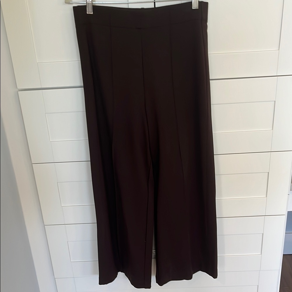 Jones New York Brown High-Waisted Wide-Leg Trousers